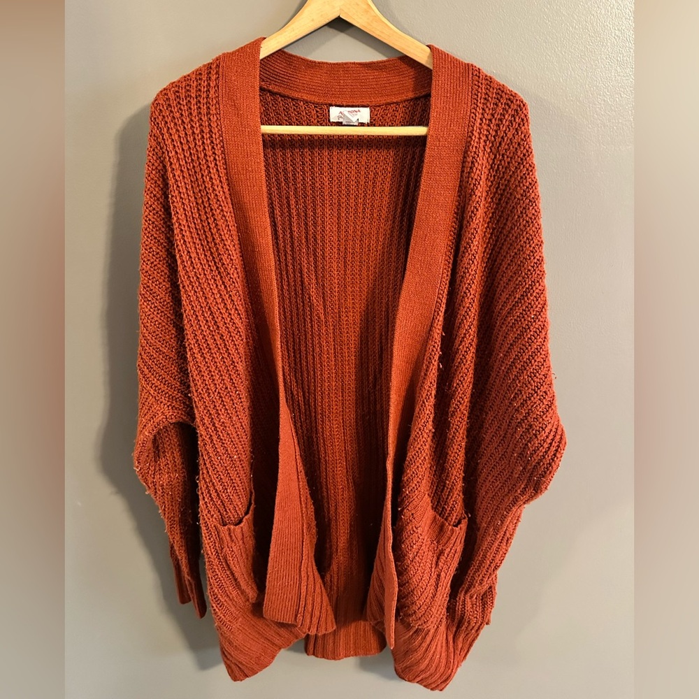 Arizona Jean Company Burnt Orange Open-Front Cardigan